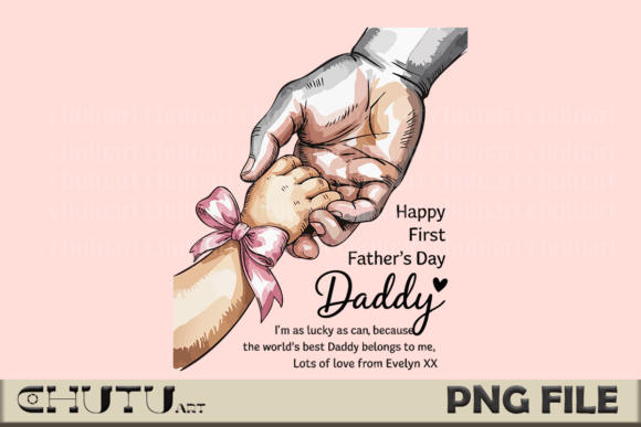 Capture the First Father's Day Bond with a Heartfelt PNG Design