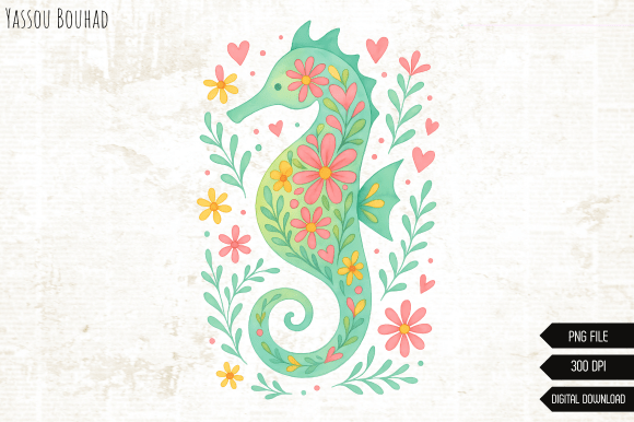 Capturing Coastal Charm: A Guide to the Seahorse Sublimation Png, Summer Design