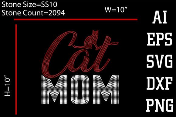 Cat Mom Rhinestone Design: Sparkle for Your Creative Projects