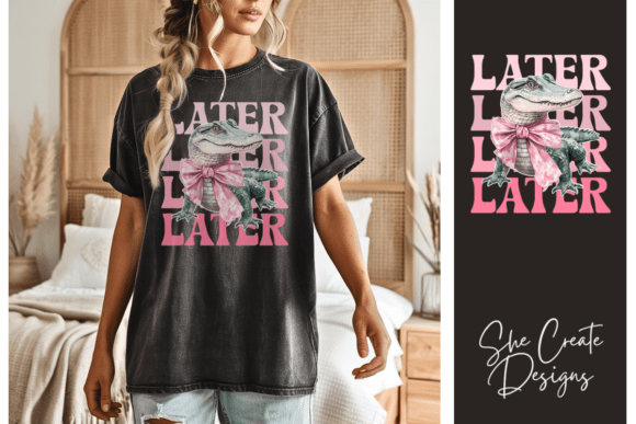 Pink Later Gator: A Playful Graphic for Every Creation