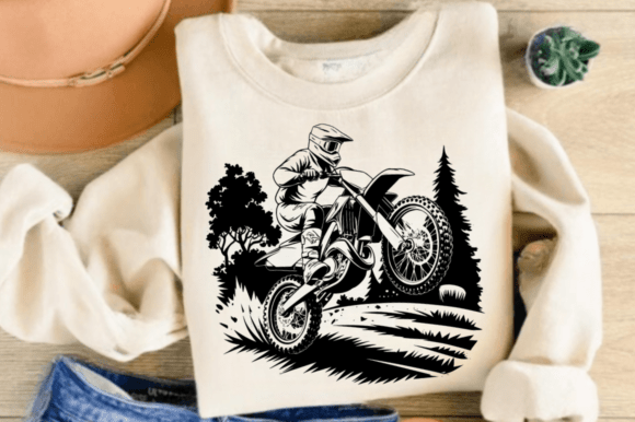 Rev Up Your Projects with Dynamic Motocross Rider SVG Clipart