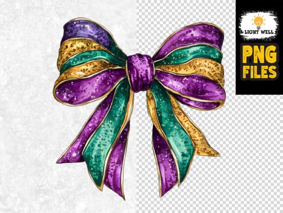 Sparkle and Celebrate: Using Mardi Gras Glitter Bow Clipart in Your Designs