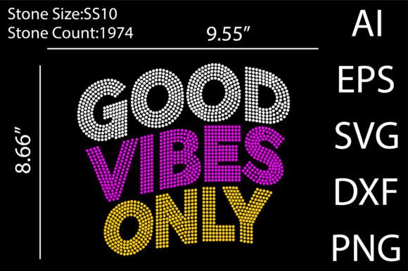 Sparkle and Style: The Good Vibes Only Rhinestone Design